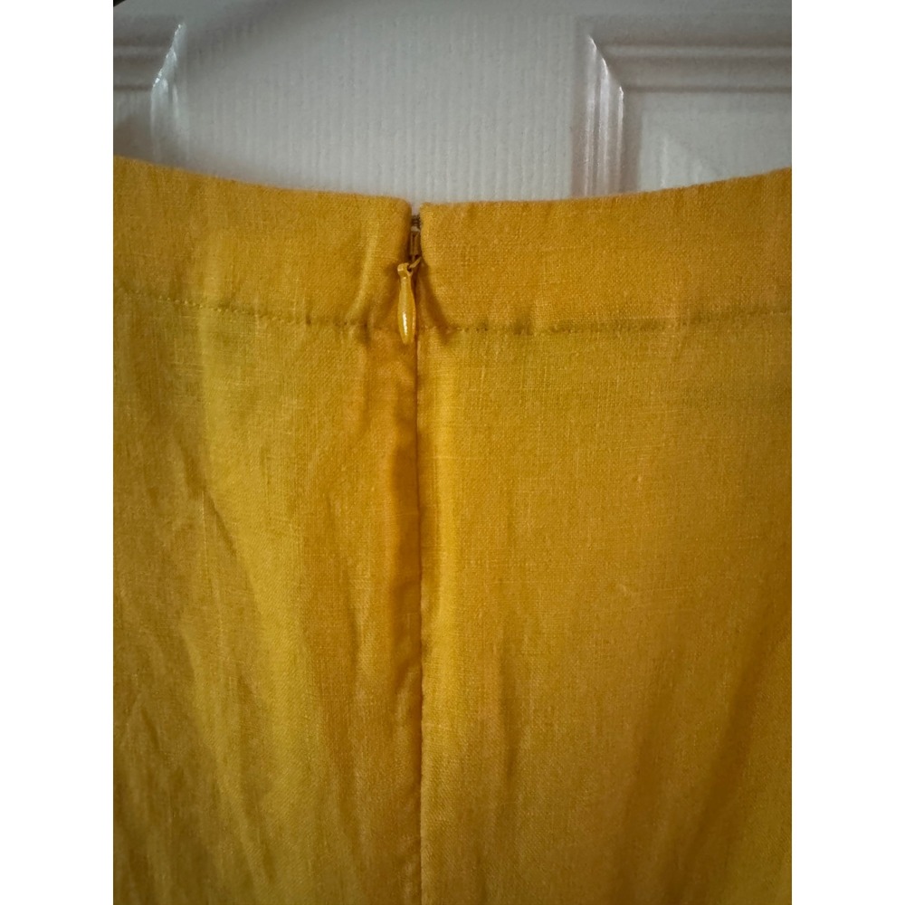 Boden Rae Yellow Linen Blend A-Line Midi Dress Size‎ 12P - Picture 7 of 10